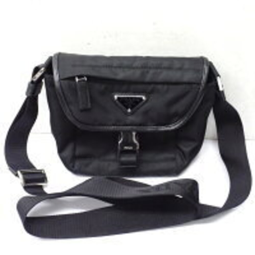 Prada Shoulder Bag Saffiano Leather Black